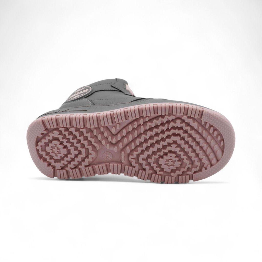 Зимние кроссовки на меху А7187-15 серо розовые - BONCY фото 4