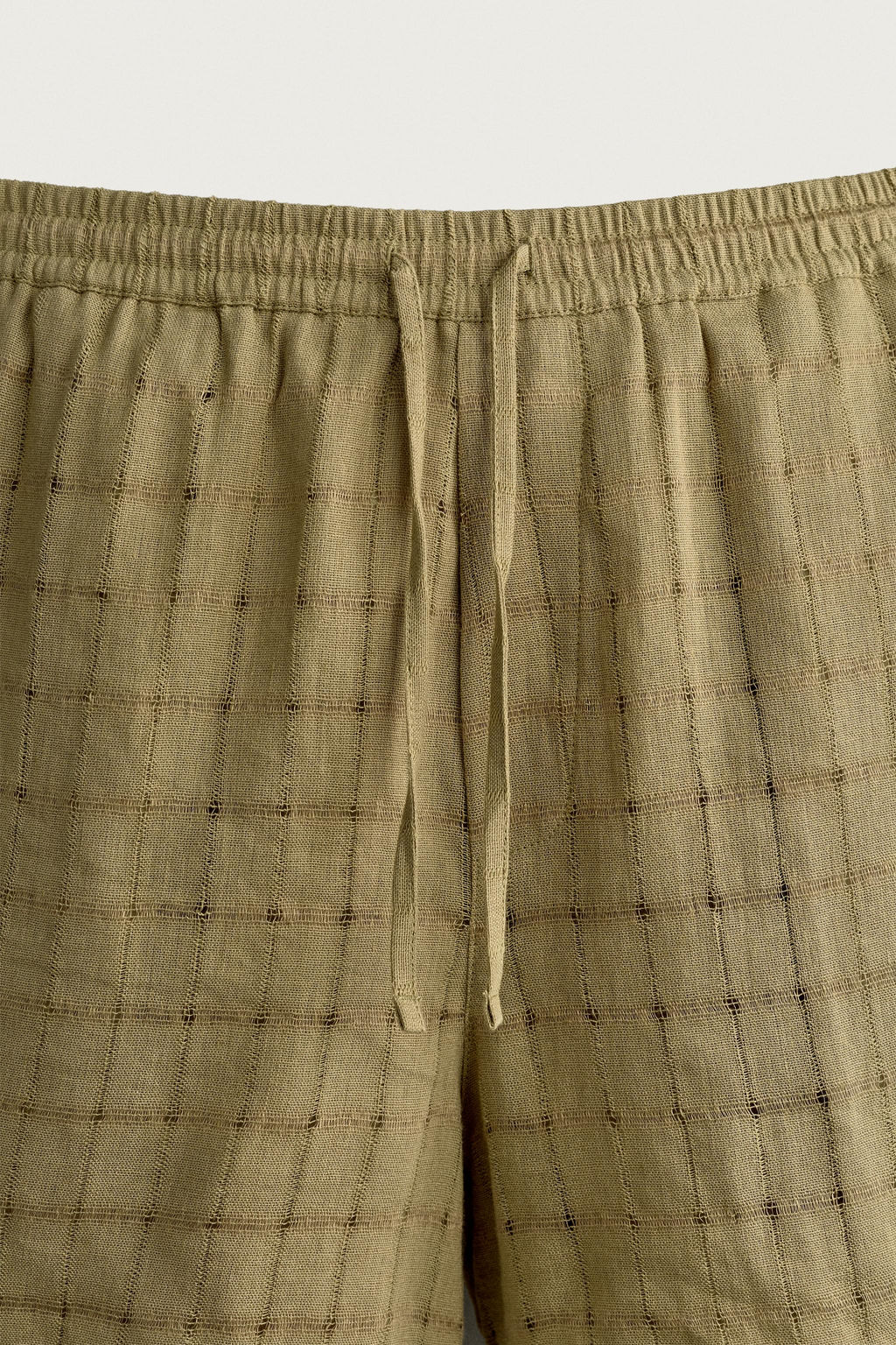 BERMUDA JACQUARD CUADROS LINO - ALGOD?N / Khaki claro - Zara фото 7
