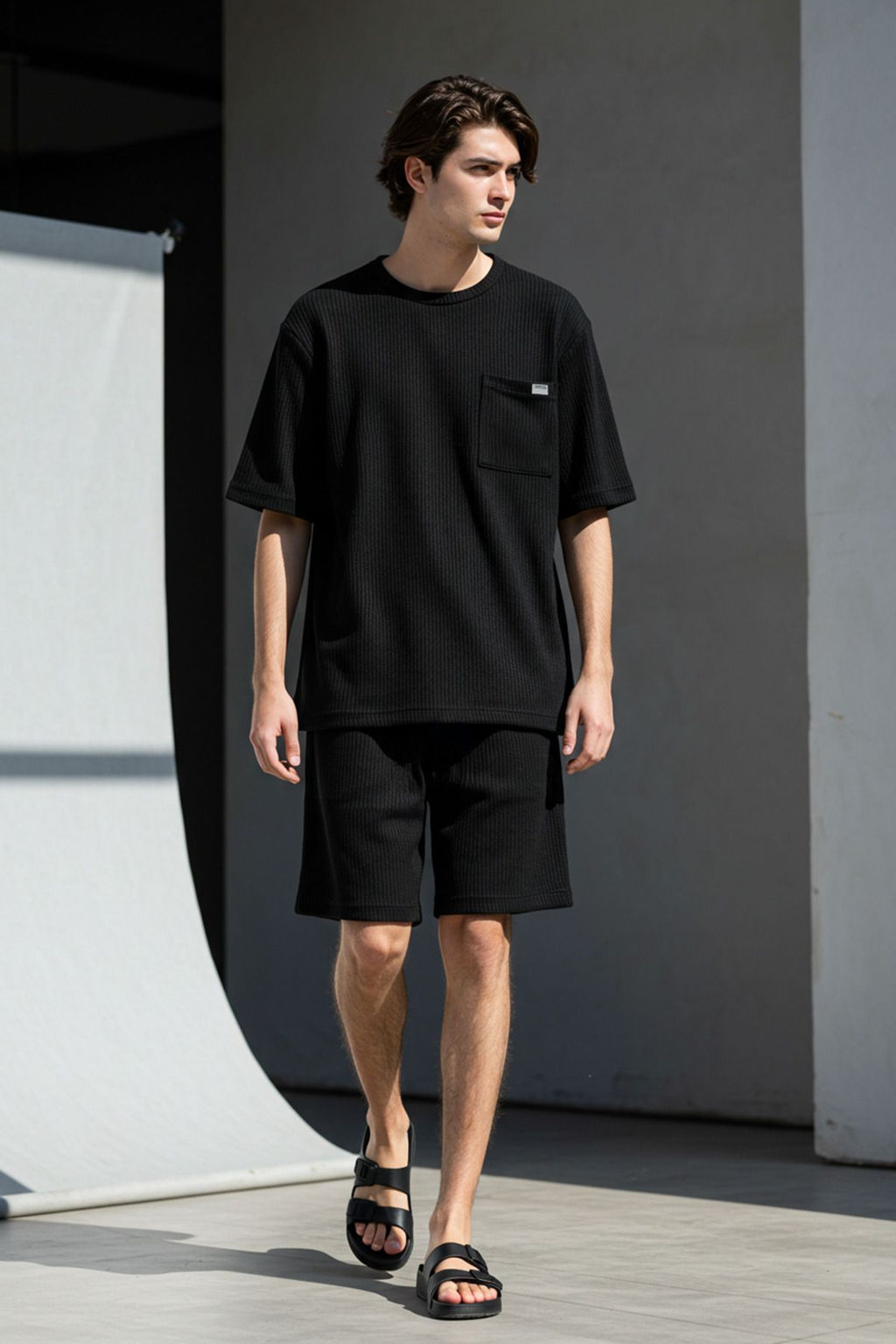 TRENDYOL MAN Lacivert Oversize Fit Fitilli Orme Sortlu Pijama Tak?m? TMNSS25PT00030 - Trendyolmilla фото 7