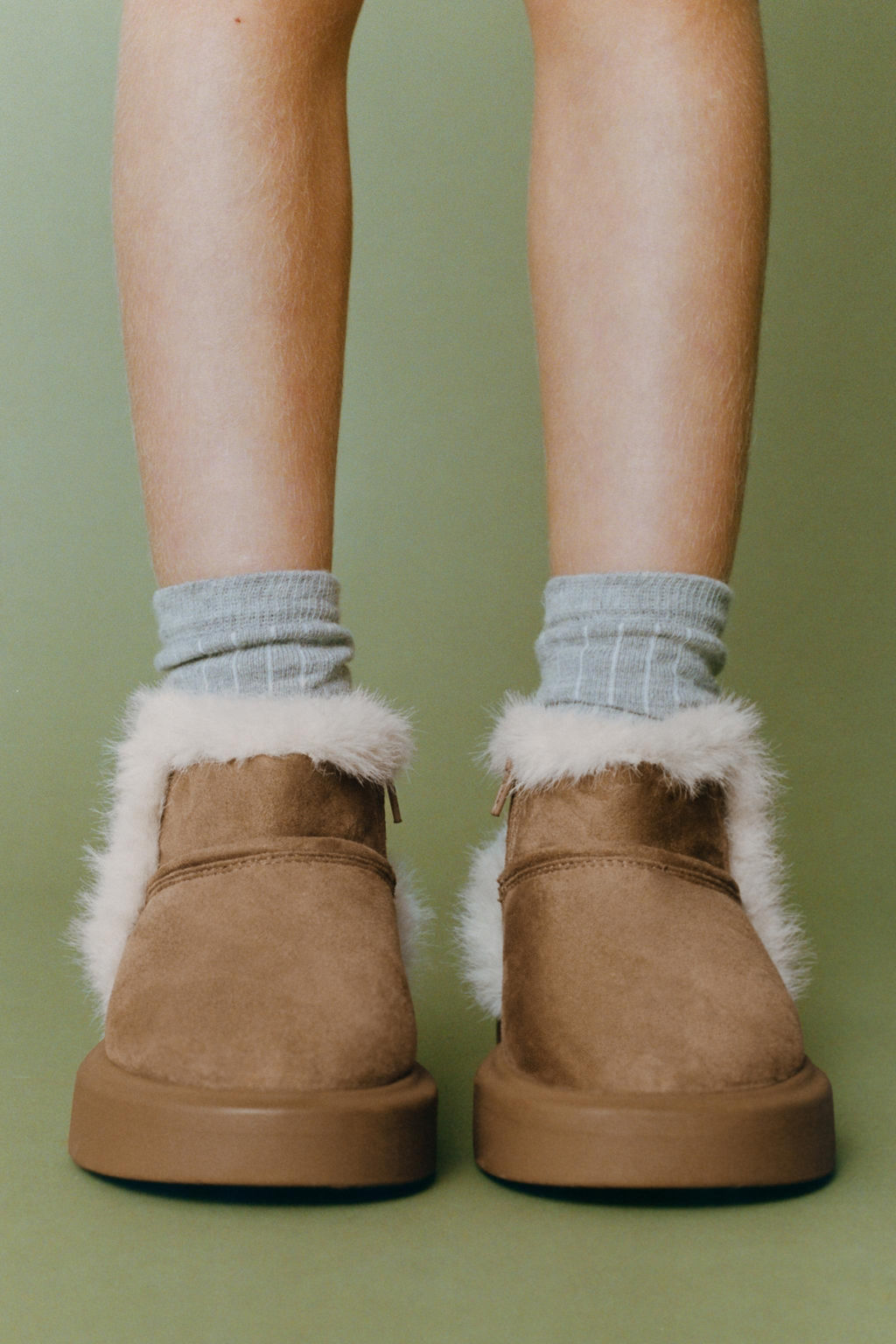 FAUX FUR ANKLE BOOTS