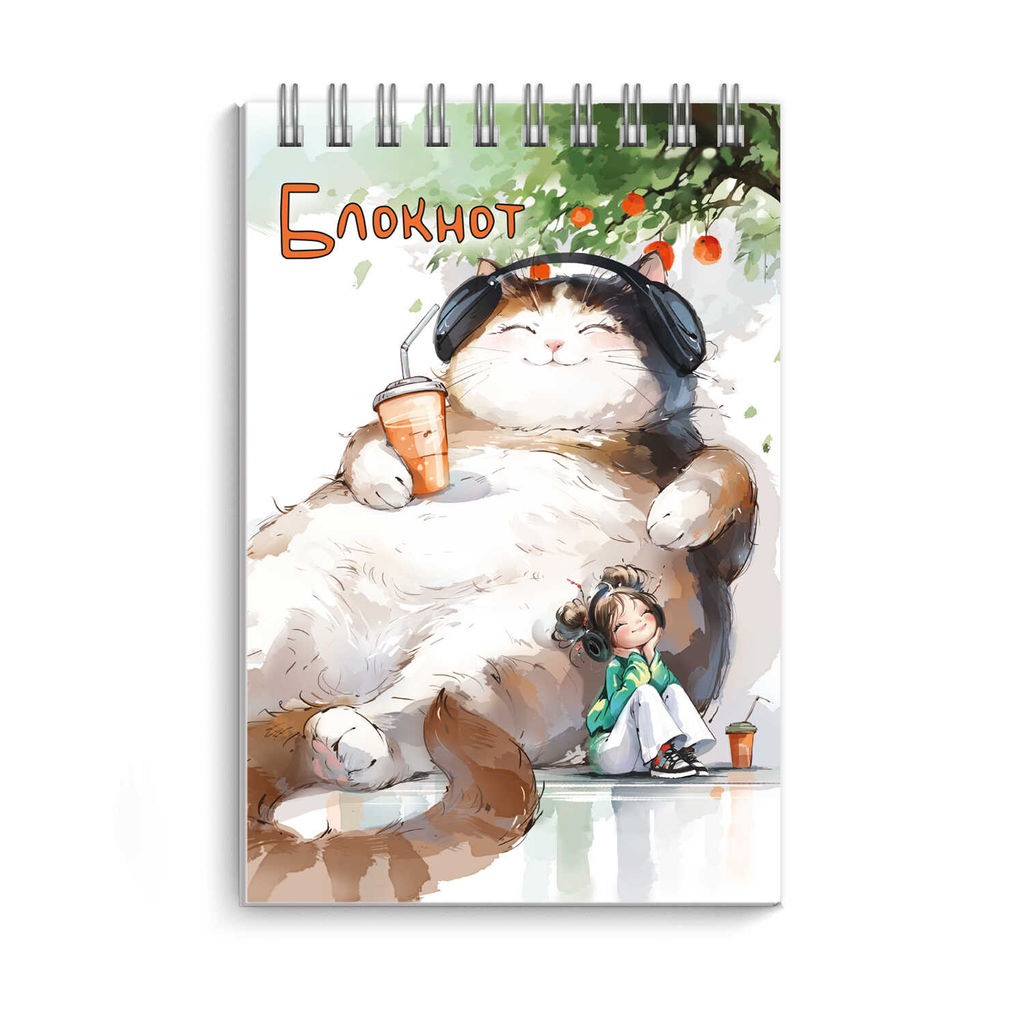 Цена за 2 шт. Блокнот, А7, 40 л, арт. 72782 ДРЕМЛЮЩИЙ КОТ