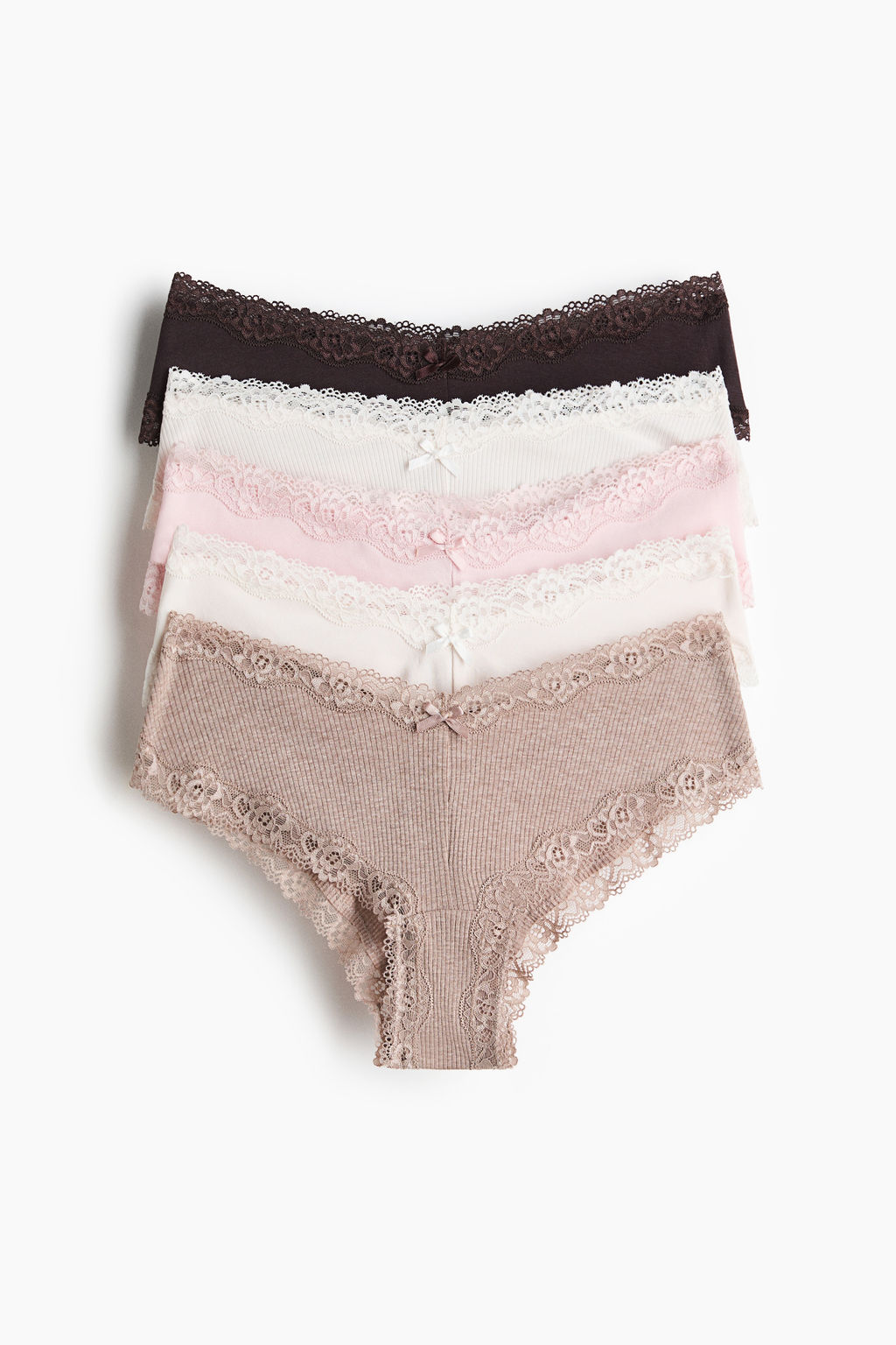 Pack de 5 bragas hipster de algod?n y encaje - H&m фото 3