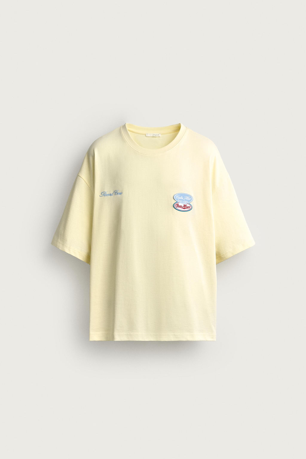 CAMISETA RELAXED FIT PARCHES COMBINADOS / Amarillo claro - Zara фото 7