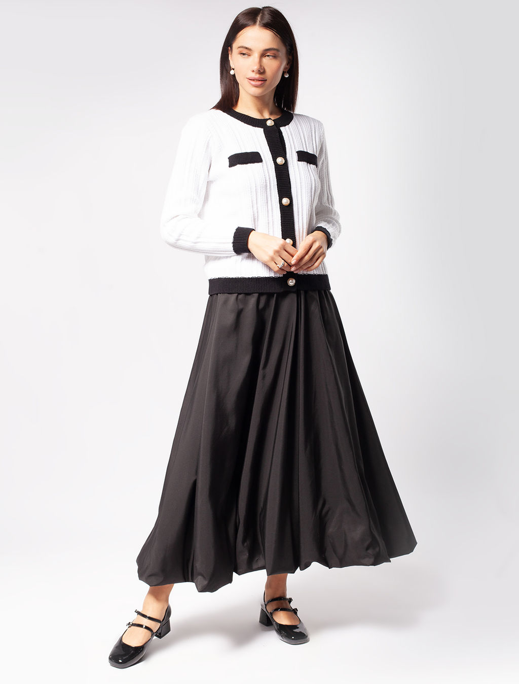 VILATTE / Жакет фактурной вязки с золотистыми пуговицами  фото 7