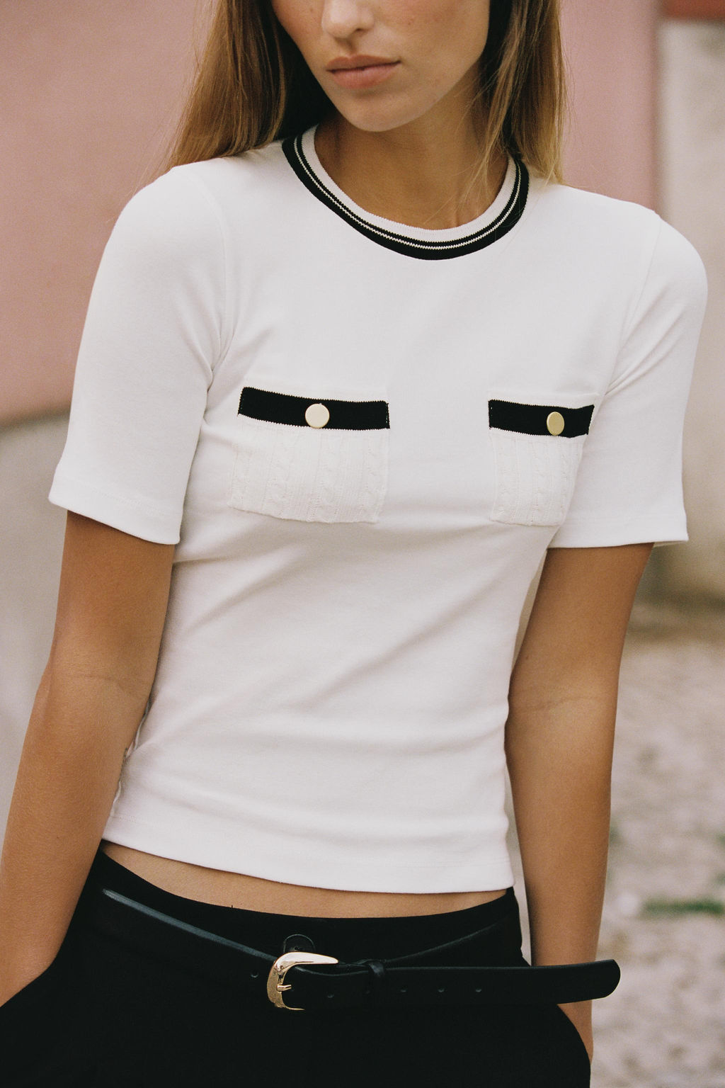 T-SHIRT WITH POCKETS - Zara фото 3