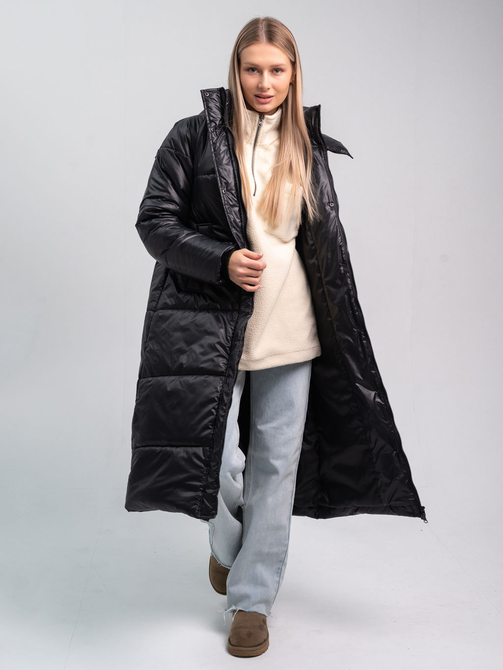 Пальто зимнее "Дейзи" женское черный