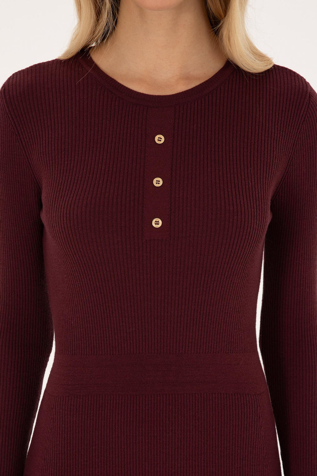 Kad_n Bordo Triko Elbise - U.s. polo assn фото 5