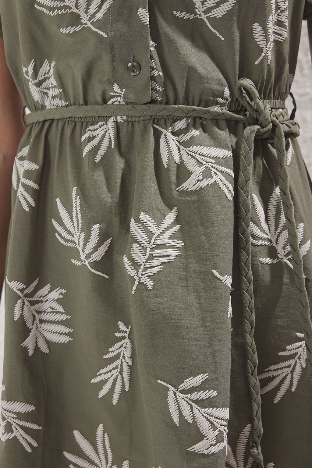 TRENDYOLMILLA Haki Kusakl? Cicekli Mini Dokuma Elbise TWOSS25EL00431  фото 4