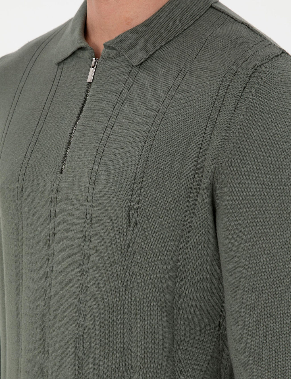 Duman Slim Fit Fermuarl_ Polo Yaka Triko Kazak - Pierre cardin фото 7