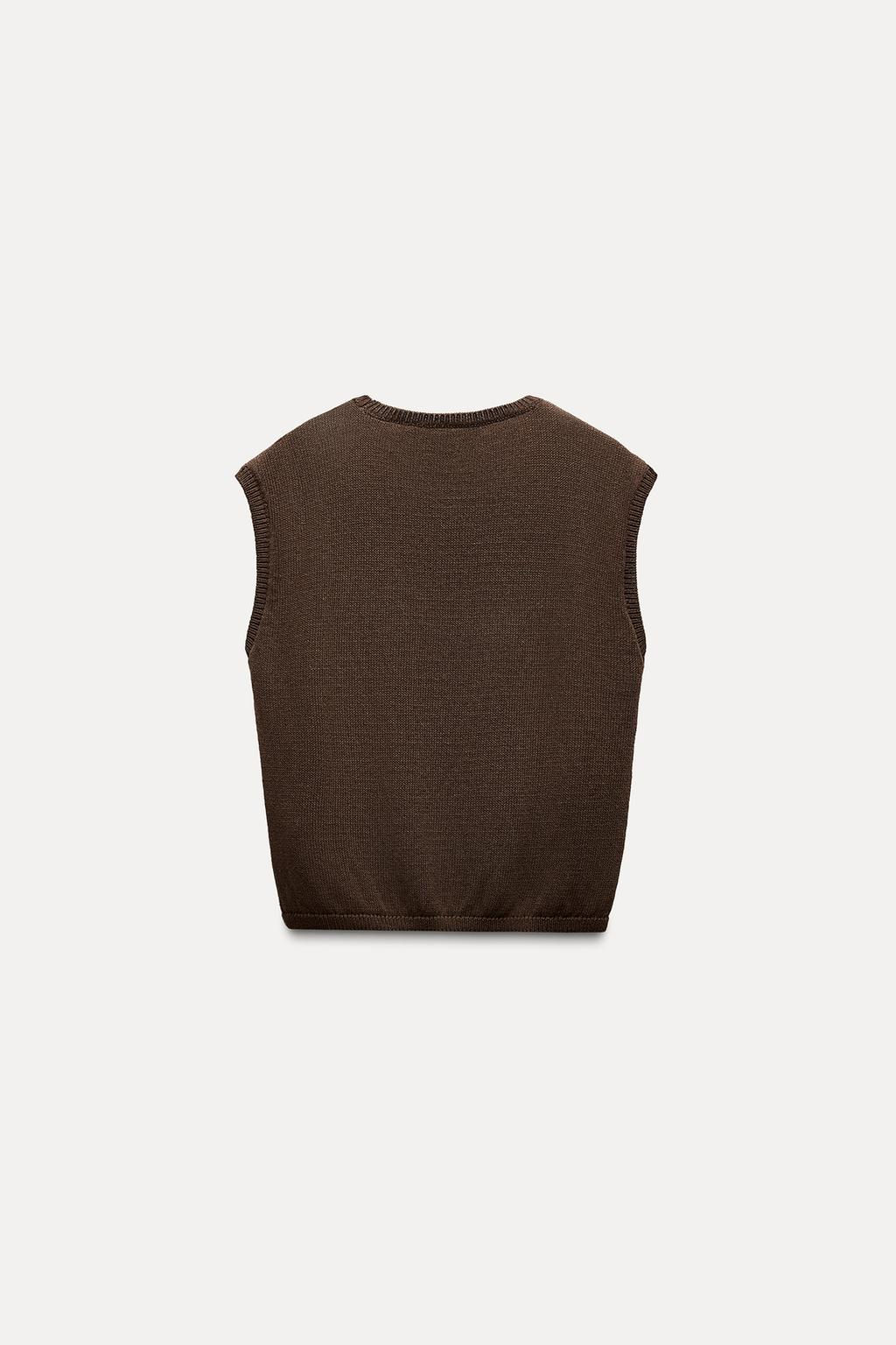 SLEEVELESS PLAIN KNIT TOP - Zara фото 7