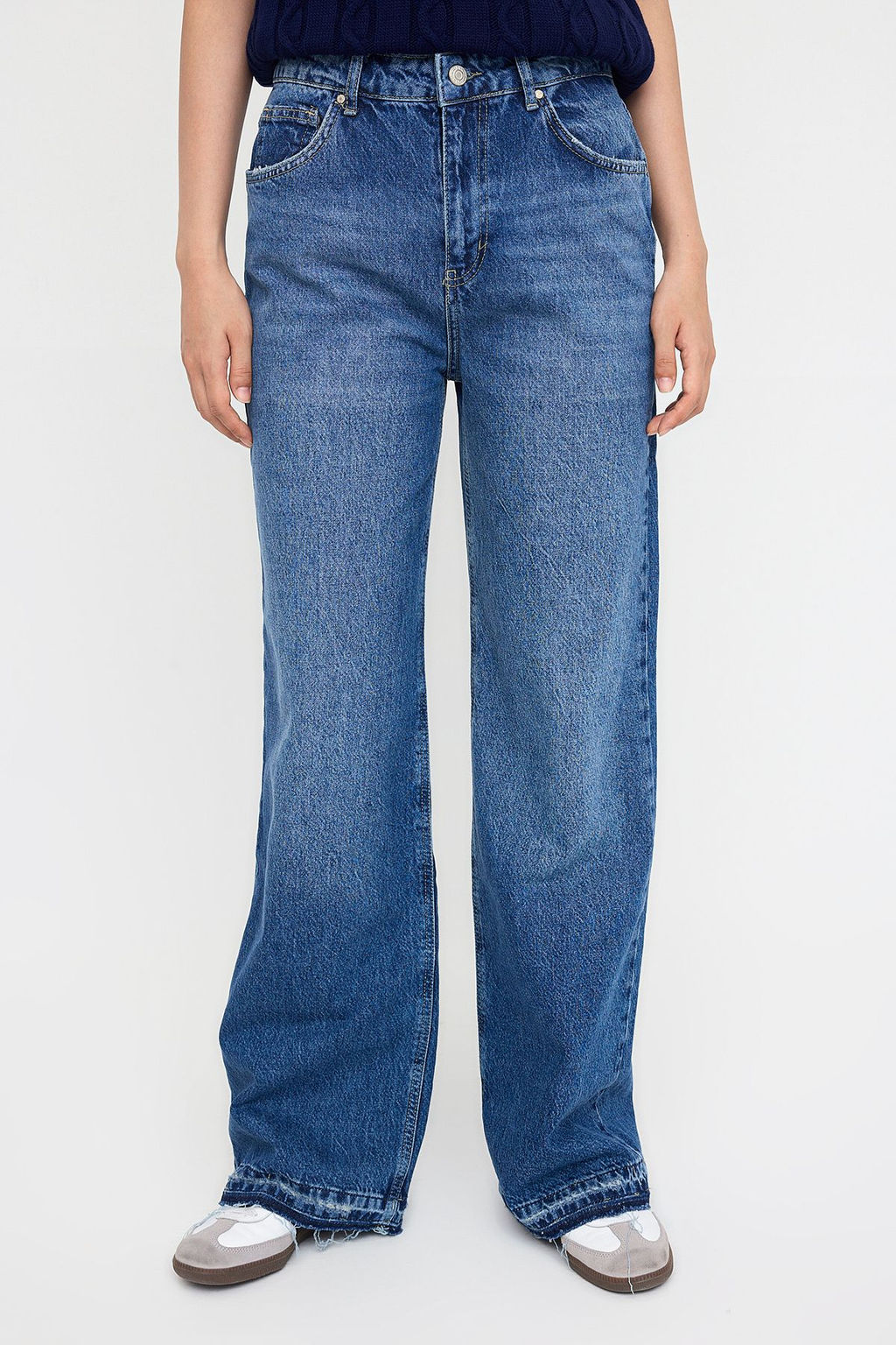 Teen Mavi Yuksek Bel Paca Detayl? Wide Leg Palazzo Jeans TWOAW26JE00100 - Trendyolmilla фото 3