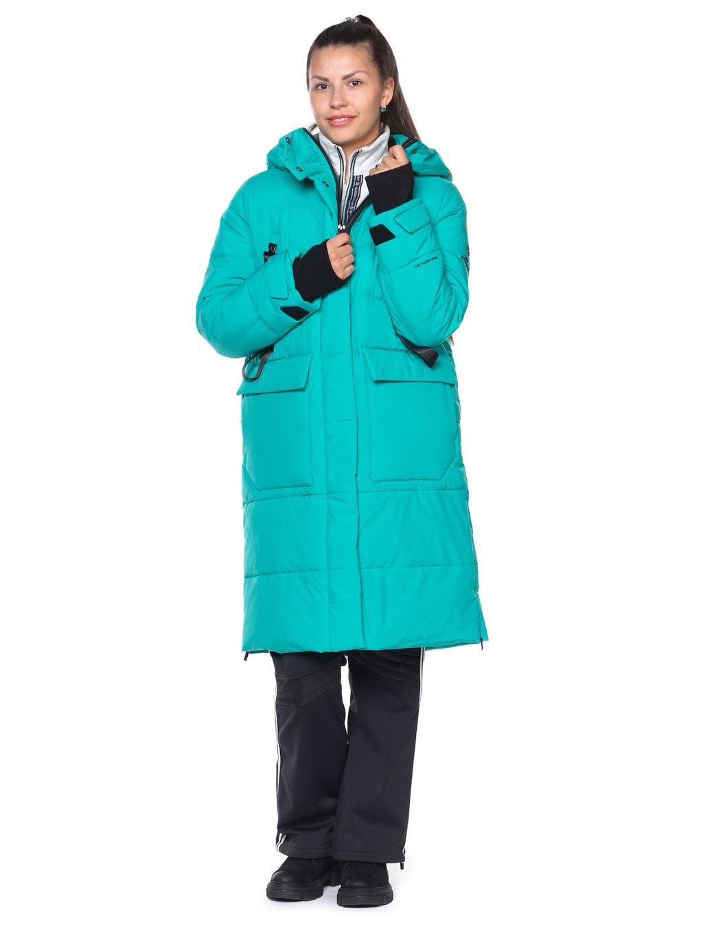 Пальто B-8872 Бирюзовый