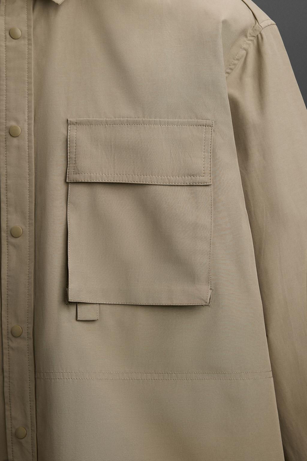 TECHNICAL OVERSHIRT WITH POCKET - Zara фото 9