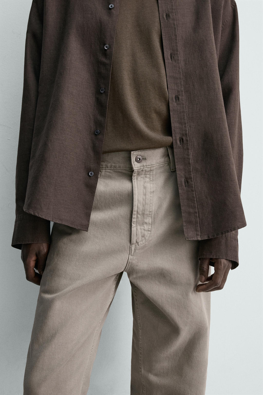 JEANS STRAIGHT FIT LAVADO / Beige claro - Zara фото 7