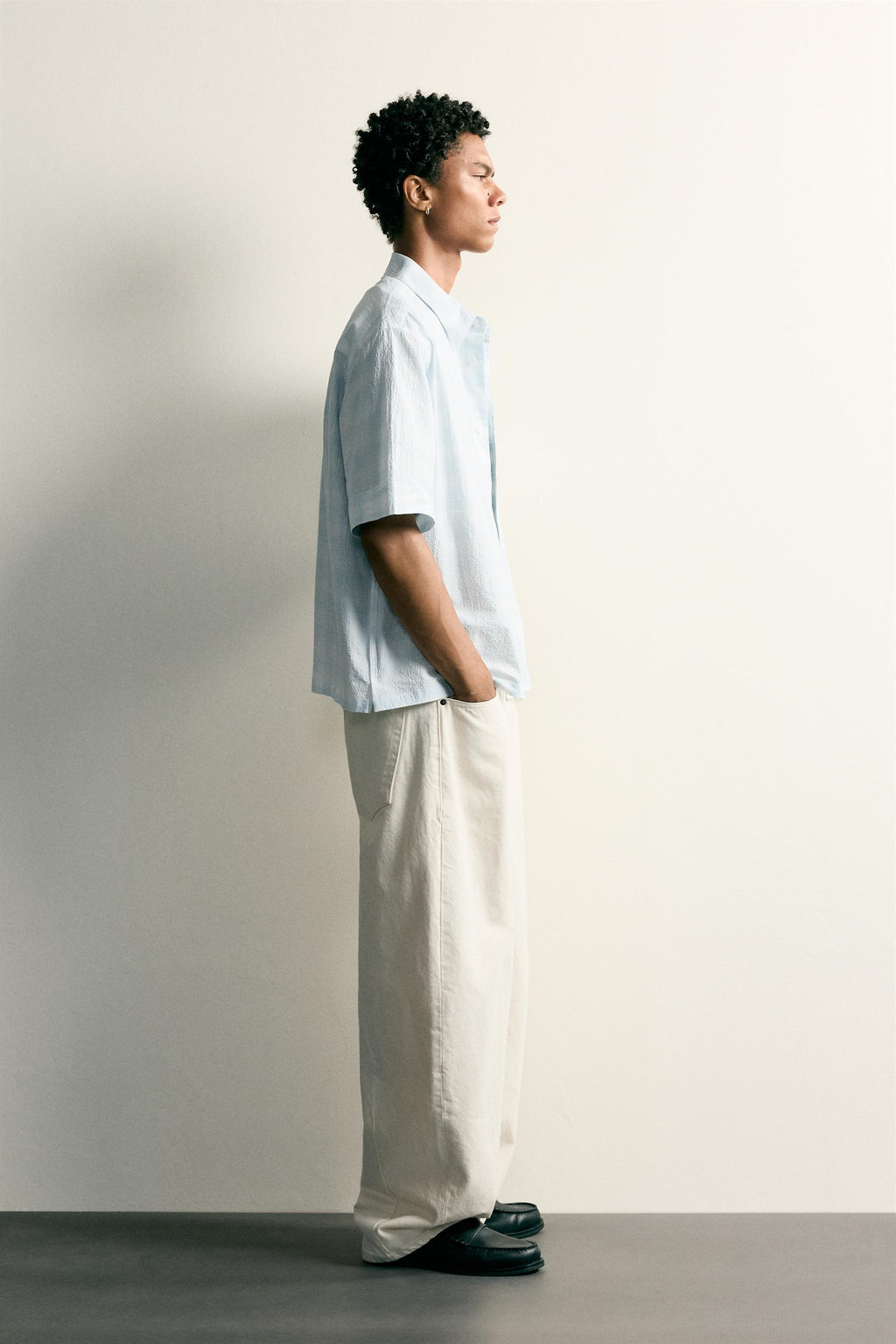 CAMISA DENIM RELAXED FIT CUADROS / Azul cielo - Zara фото 4