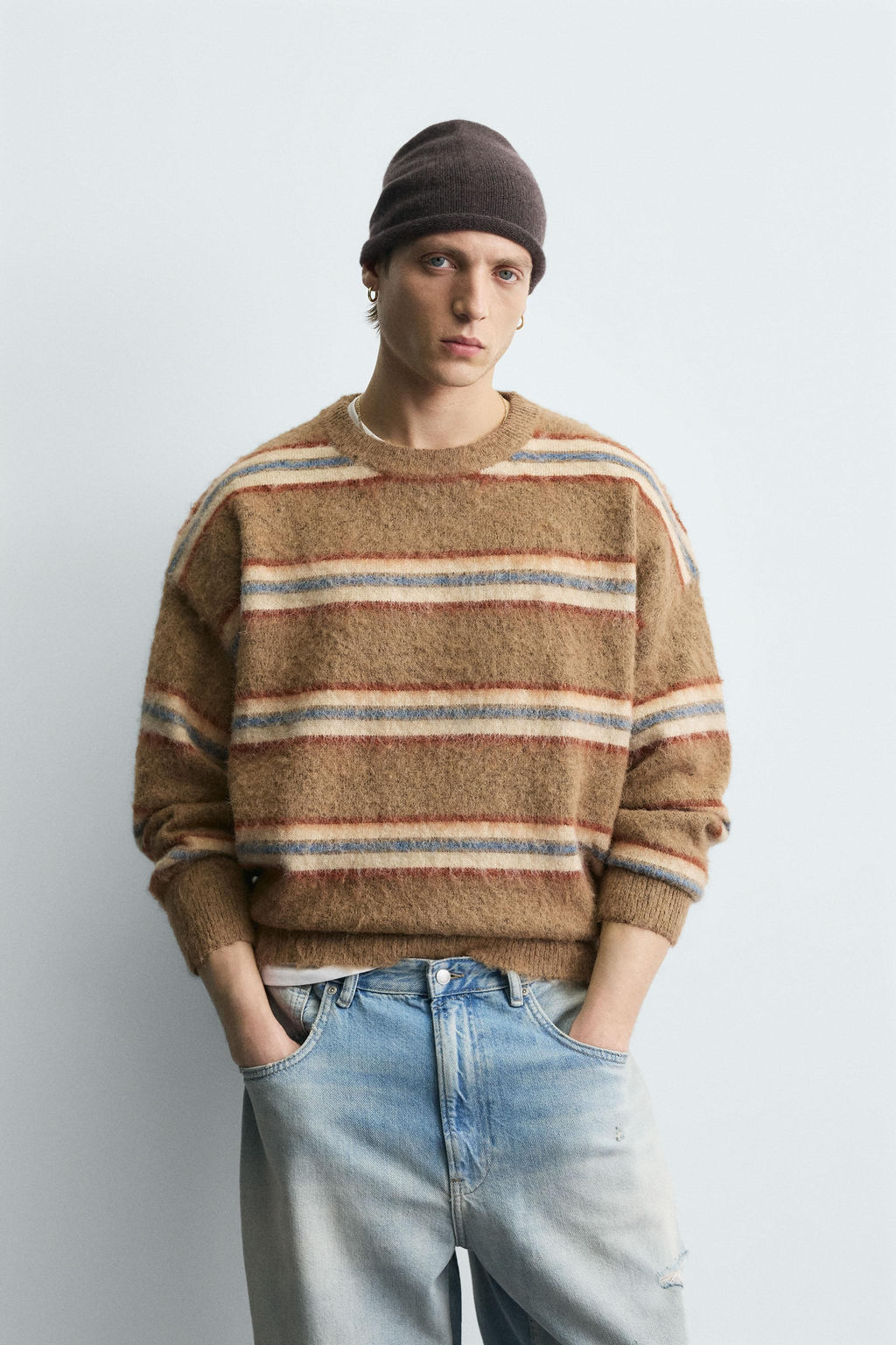 BRUSHED JACQUARD STRIPED JUMPER - Zara фото 4