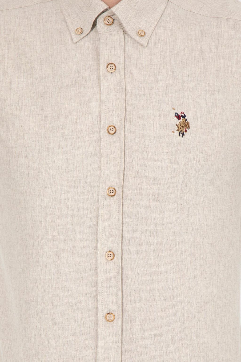 U. S. Polo Assn / Рубашка мужская бежевая Uzunkol Basic - U.s. polo assn фото 6