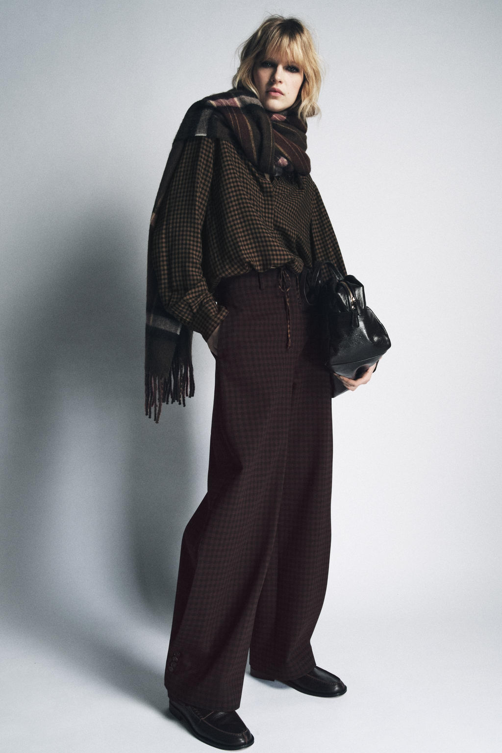 ZW COLLECTION GINGHAM BLOUSE - Zara фото 6