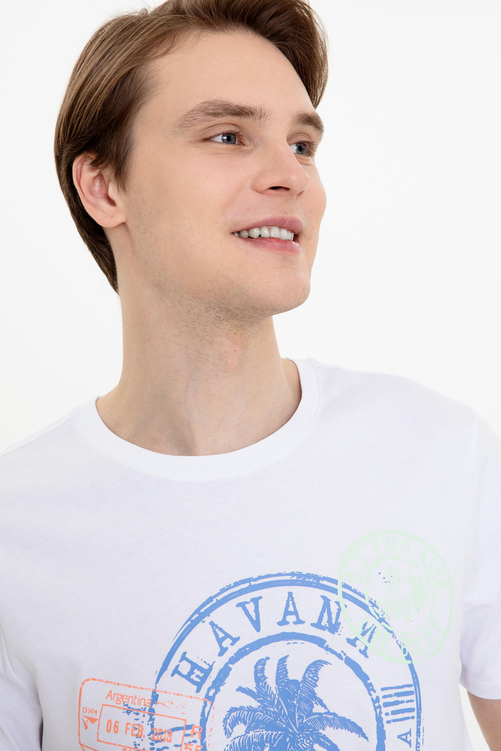 Erkek Beyaz Bisiklet Yaka Ti__rt