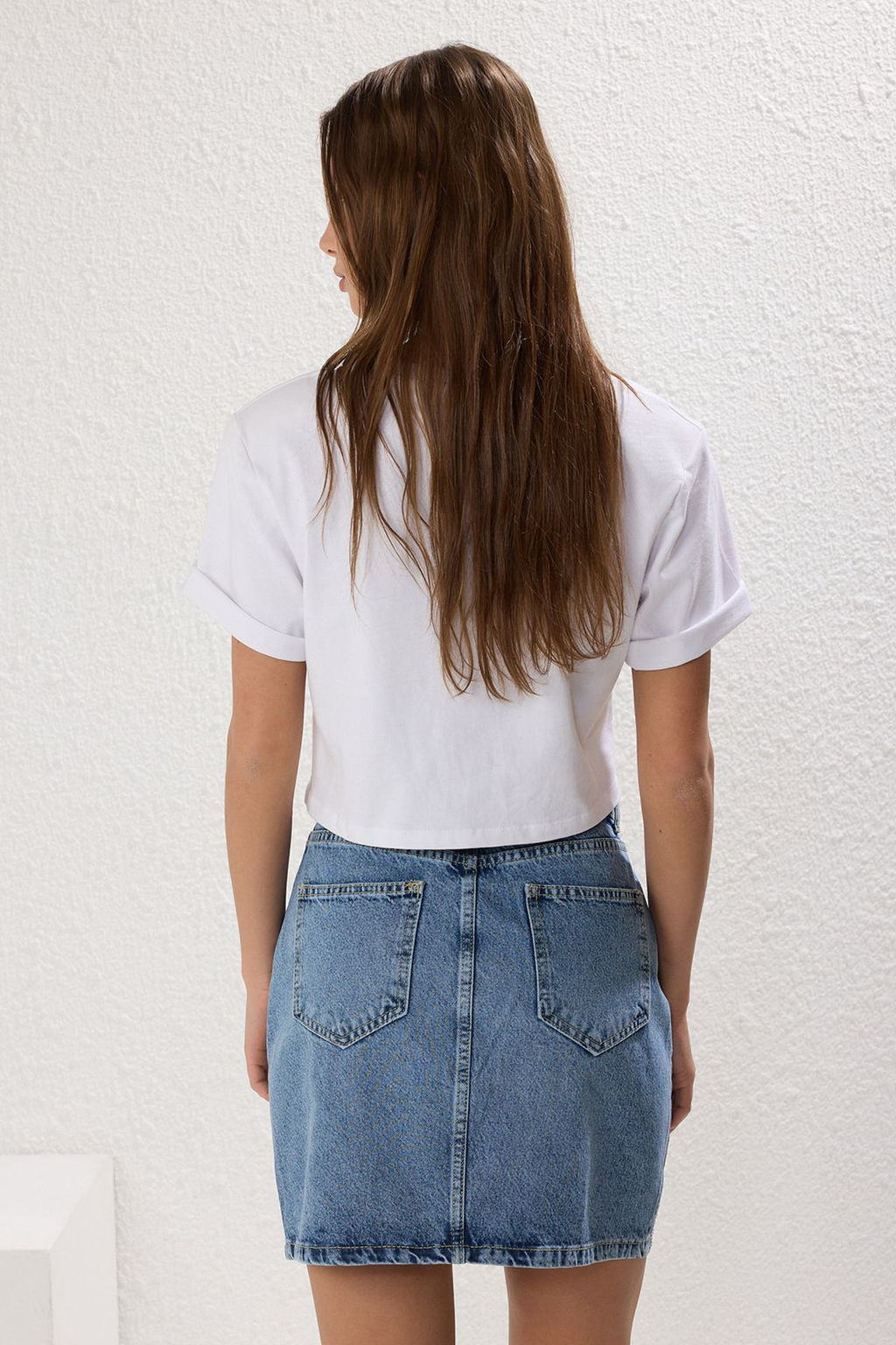 TRENDYOLMILLA Mavi Tasl? Mini Denim Etek TWOSS25ET00058 фото 4