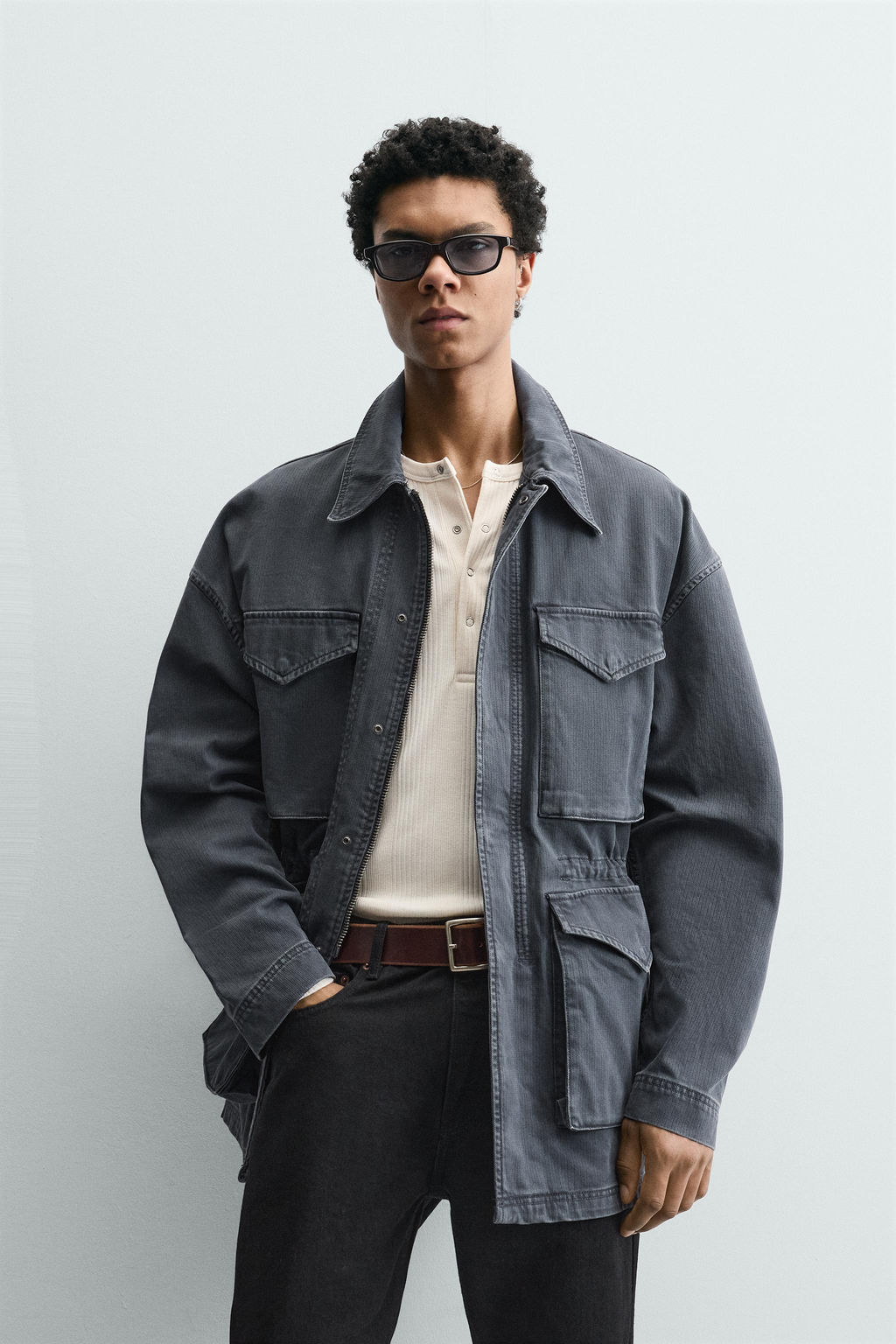 PARKA ESTRUCTURA ALGOD?N LAVADO / ?ndigo claro - Zara фото 2