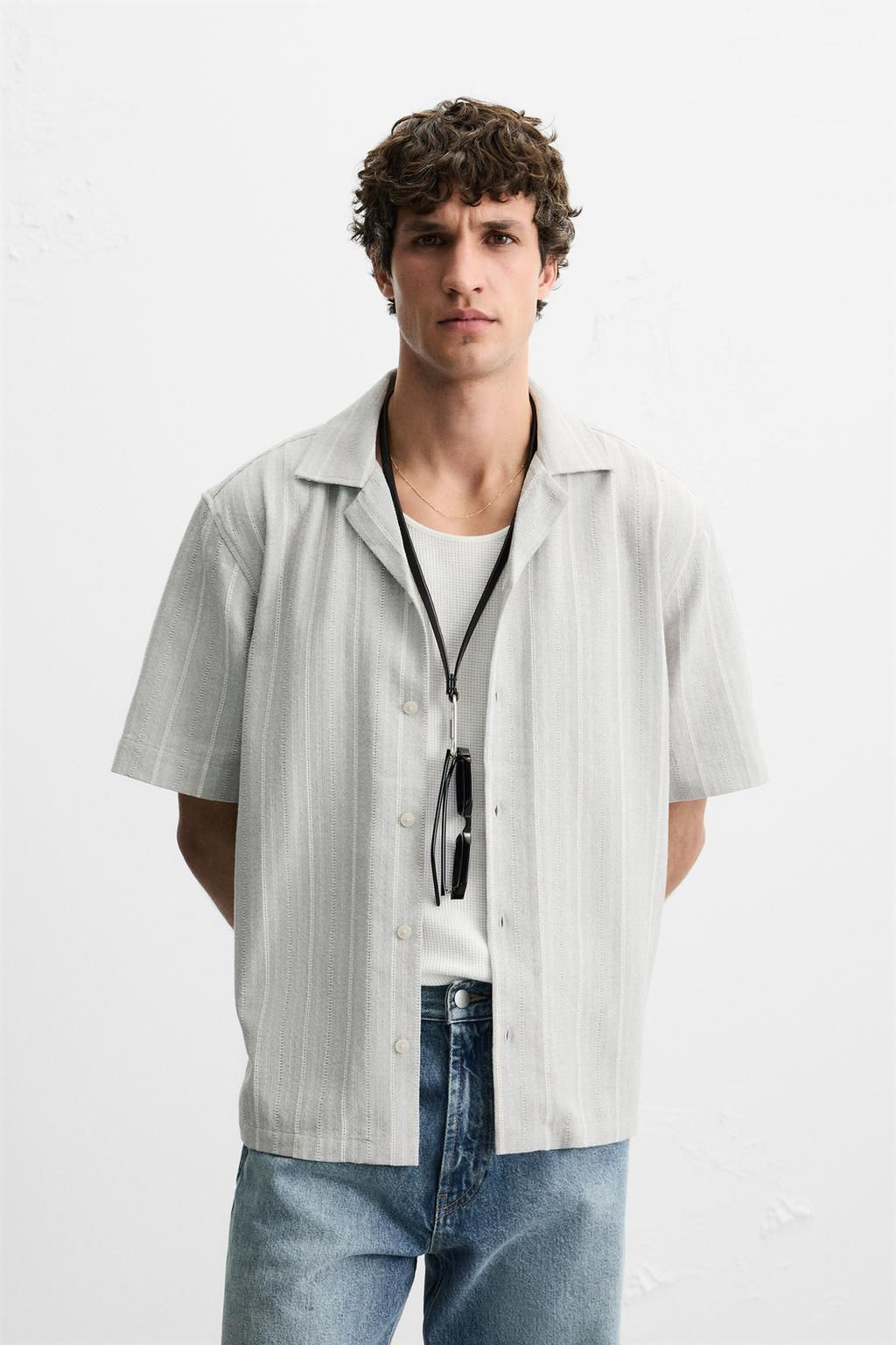 STRIPED TEXTURED SHIRT - Zara фото 2