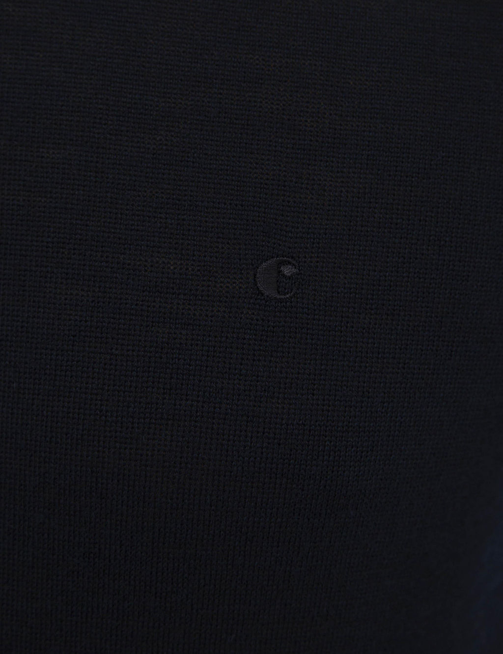 Базовый трикотажный свитер приталенного кроя темно-синего цвета с круглым вырезом - Cacharel фото 6