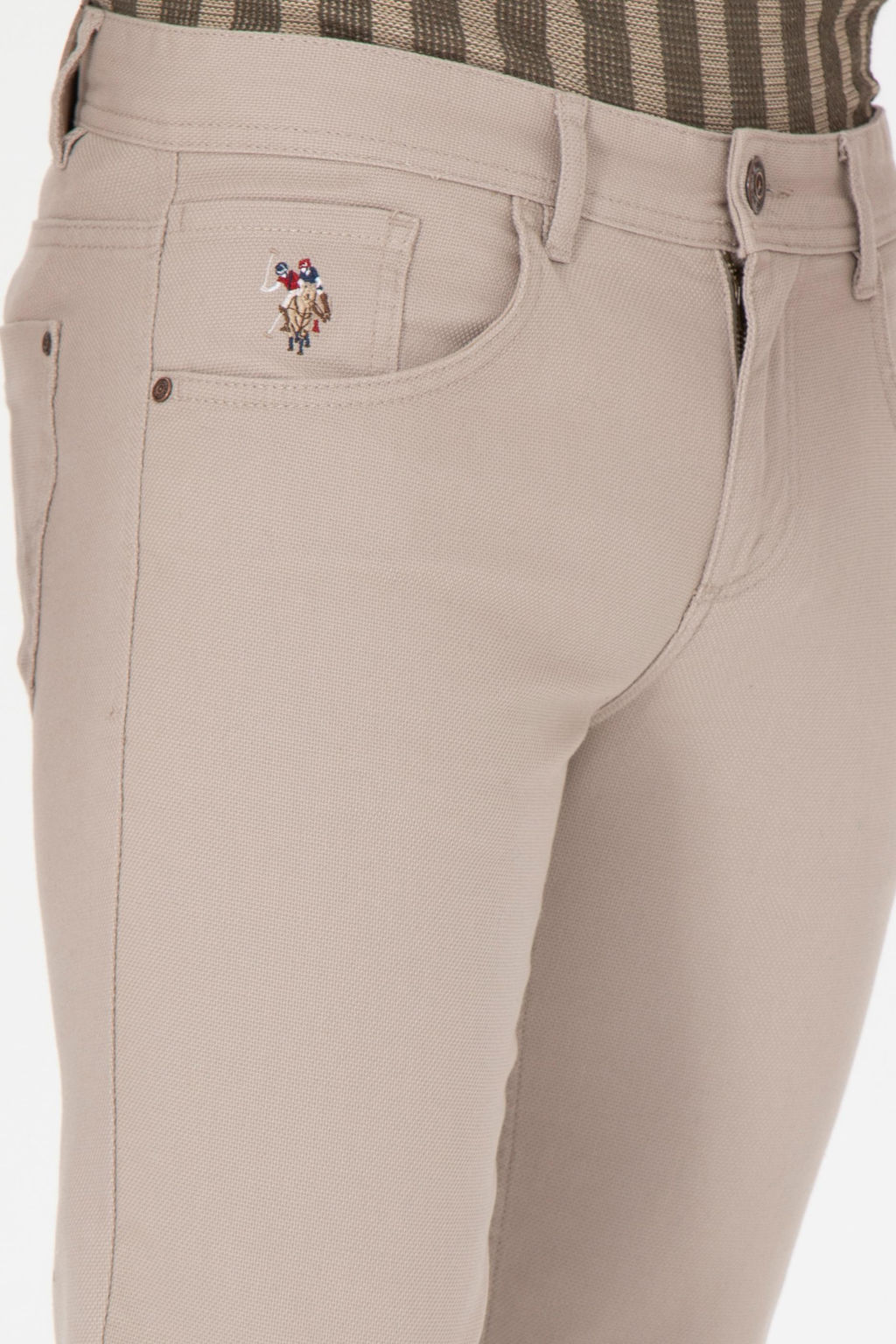 Мужские темно-бежевые брюки из плотной ткани Неожиданная скидка в корзине - U.s. polo assn фото 5