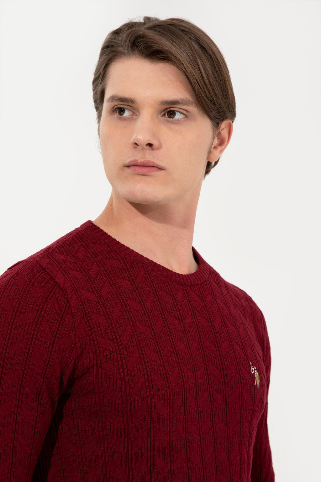 Erkek Bordo Basic Kazak