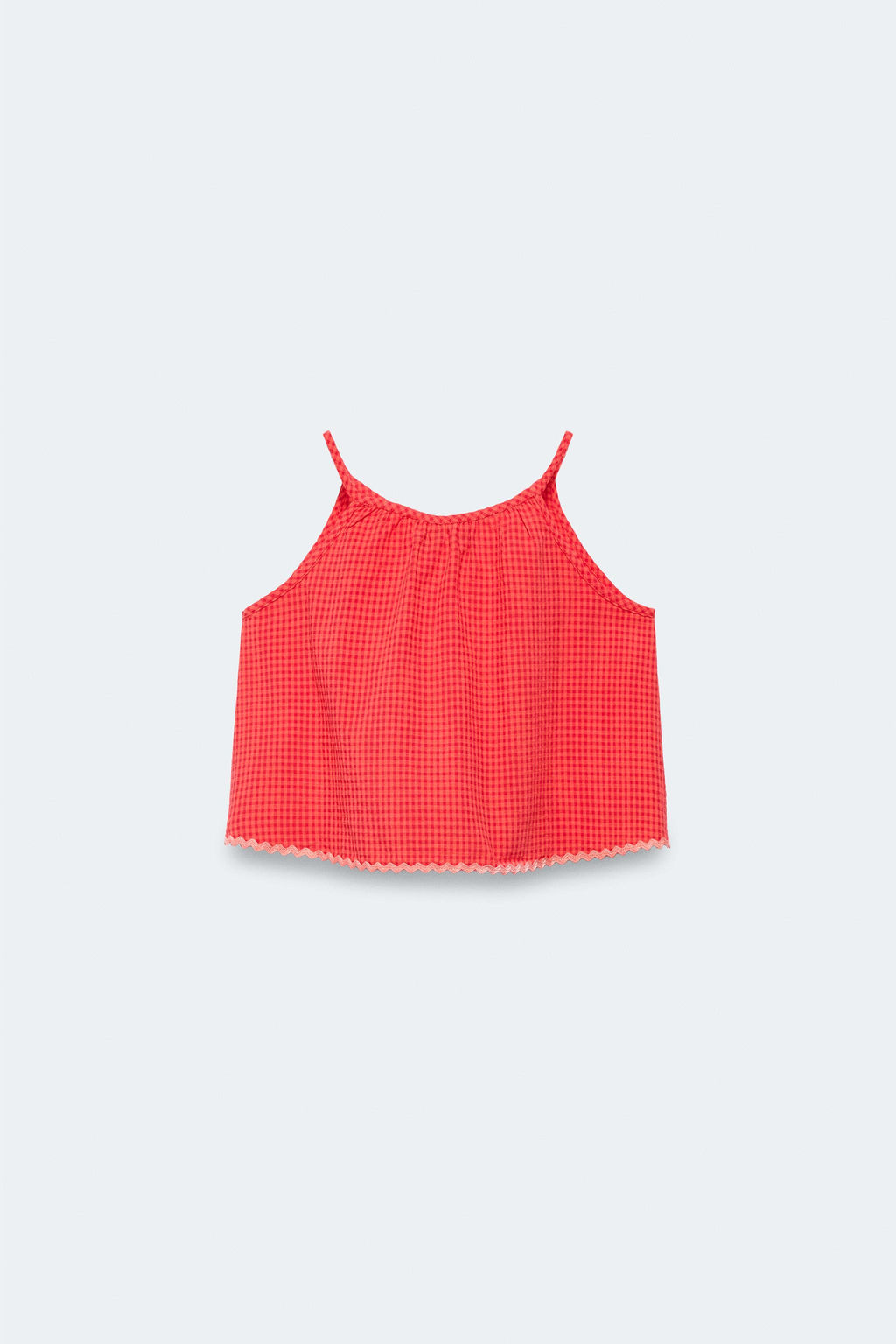2-14 A?OS/ TOP CUADRO VICHY ONDULINA LIMITED EDITION / Rojo / Naranja - Zara фото 2