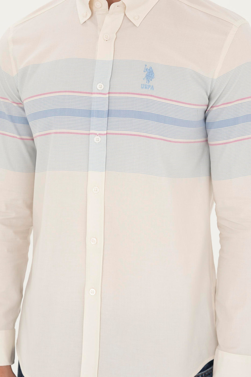 Мужская темно-синяя рубашка с длинным рукавом - U.s. polo assn фото 13