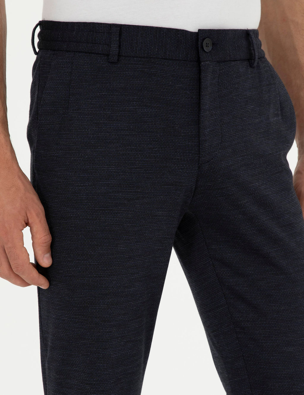 Koyu Lacivert Slim Fit Y_n Kar___ml_ Pantolon