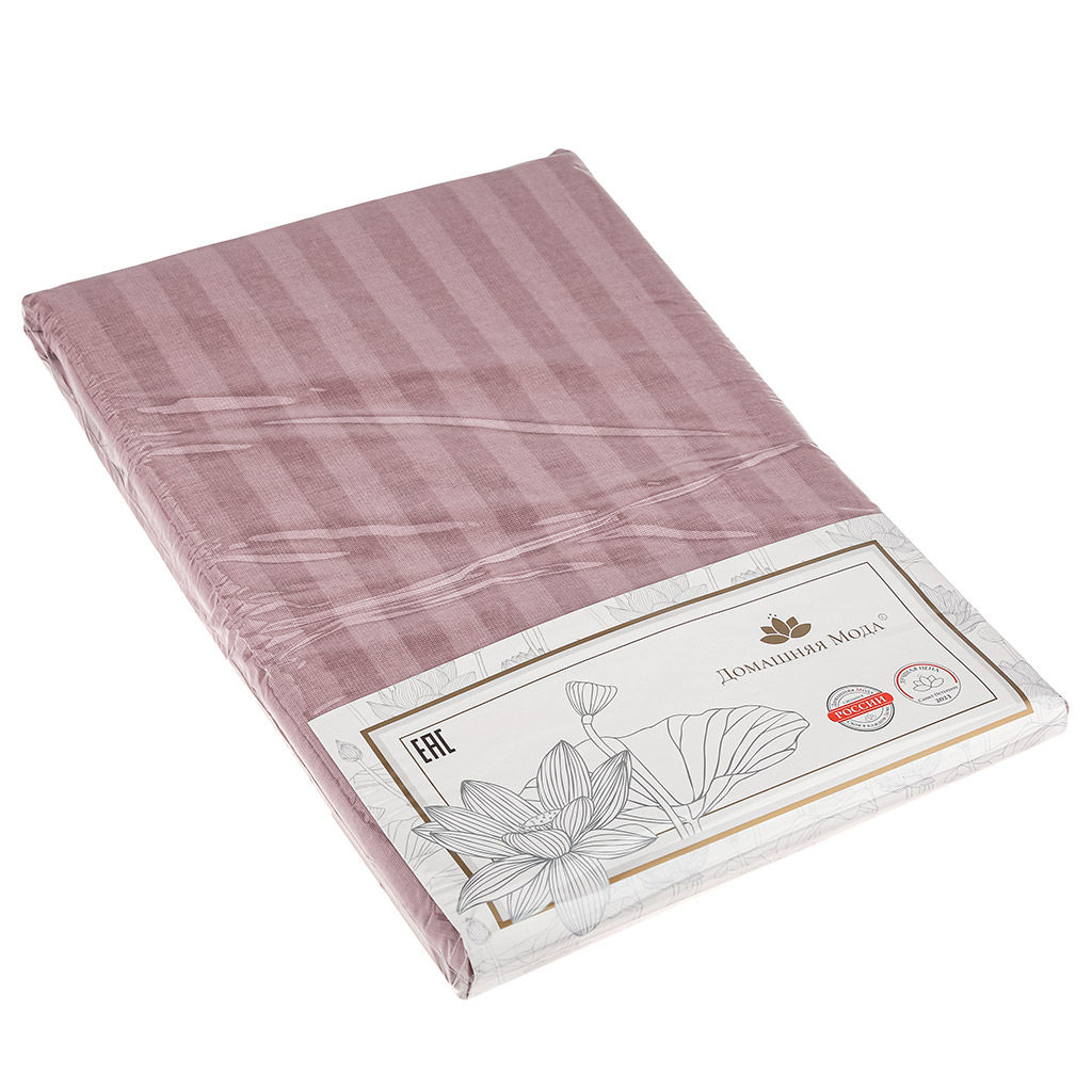 Пододеяльник 1,5 спальный "Пудровый" 145х215см, бязь "Страйп" 121г/м2, хлопок 100%, упаковка "классическая" ПВХ 28х41см, "Домашняя мода" (Россия)