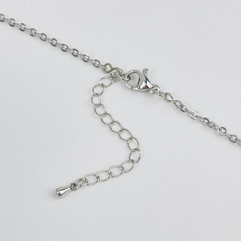 Колье на цепочке из Розового кварца, Лунного камня и Жемчуга 40 см +