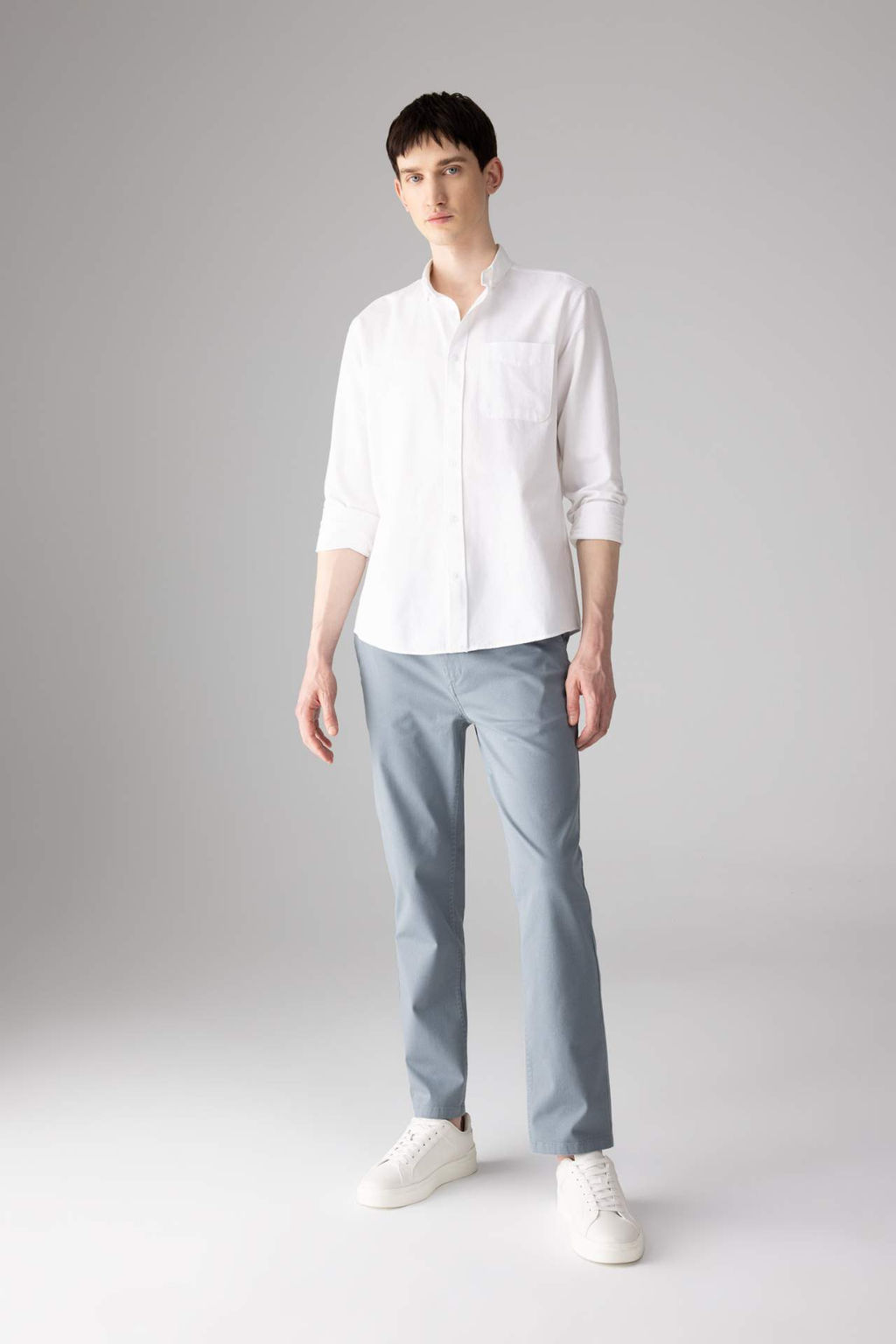 Gabardin Chino Kanvas Pantolon Regular Fit Fermuar Cepli Duz Paca - Defacto фото 9