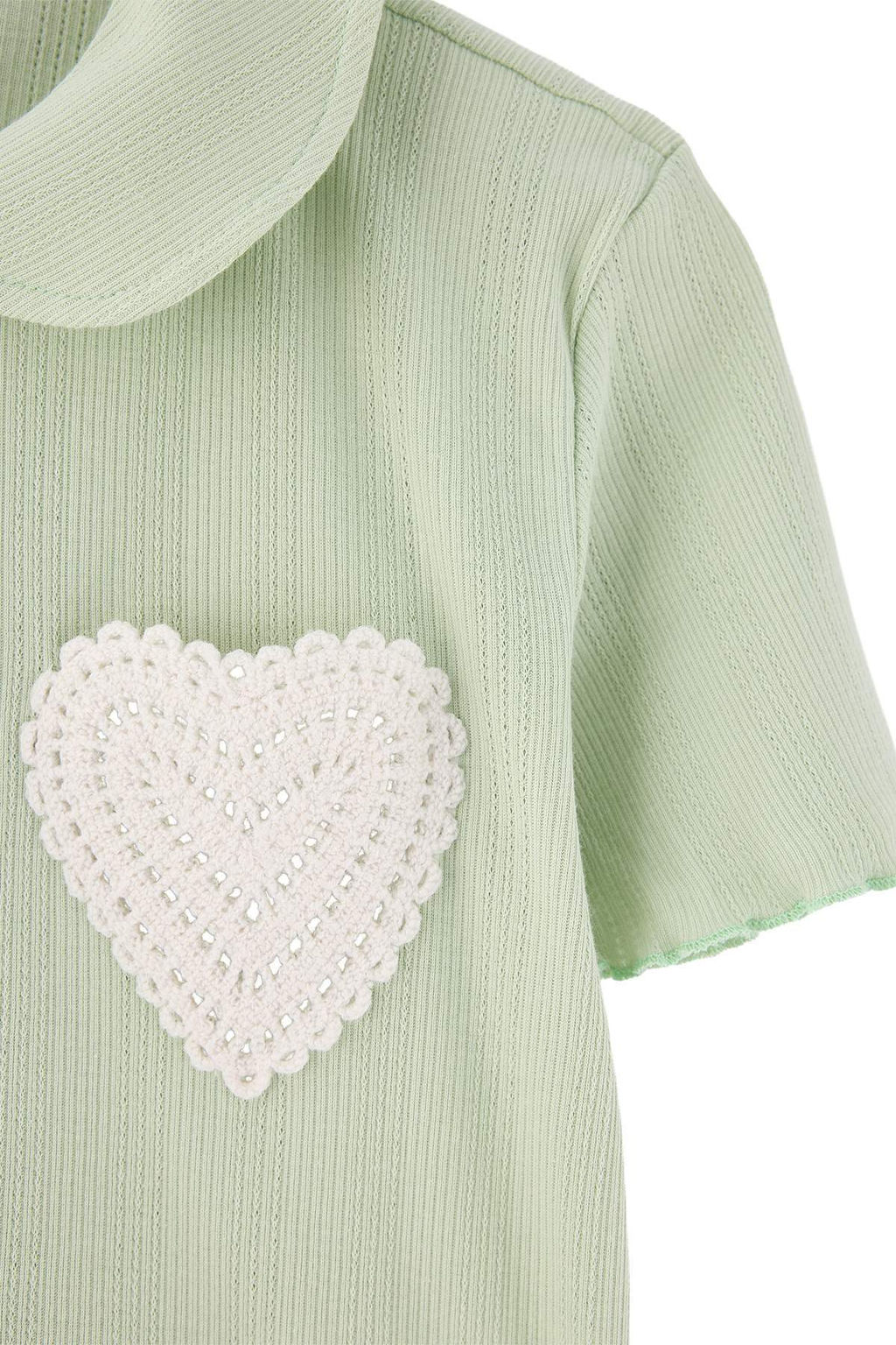 Mint %100 Pamuklu Kalpli Dantelli Pointel/Fitilli _rme Pijama Tak_m_ THMAW27PT00032