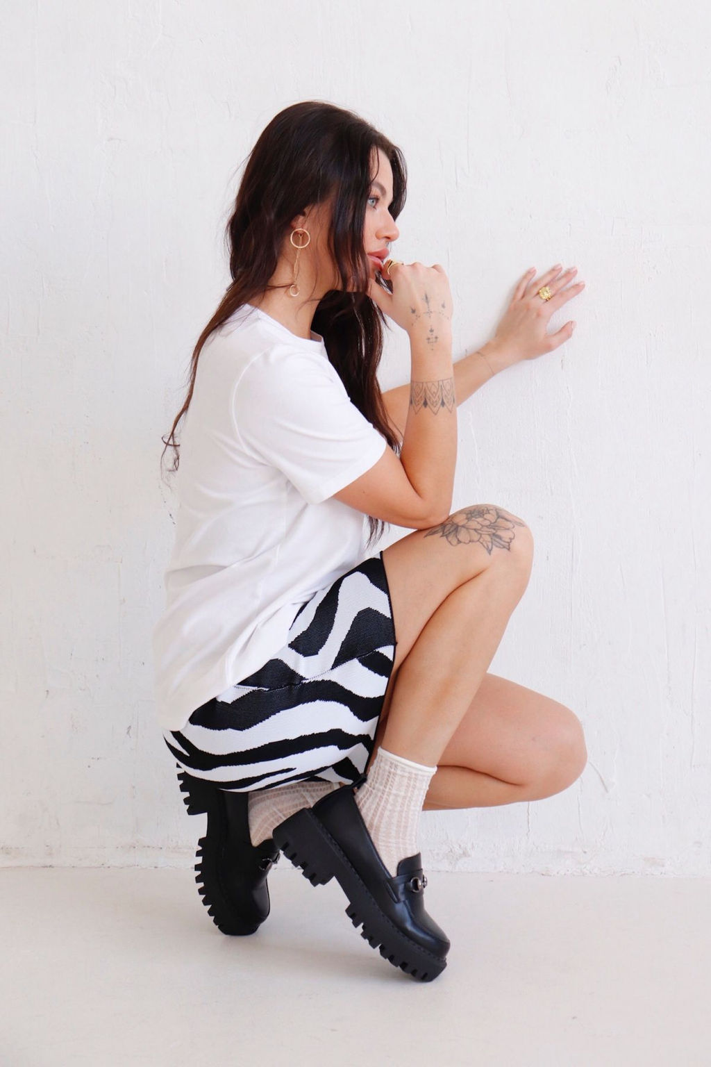 11417 Мини-юбка вязаная чёрно-белая - Martichelli фото 21