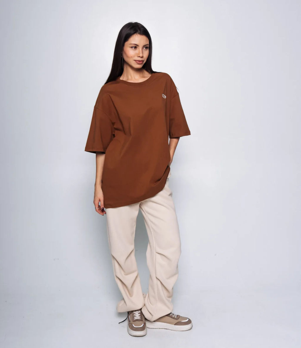 Футболка #КТ442, коричневый