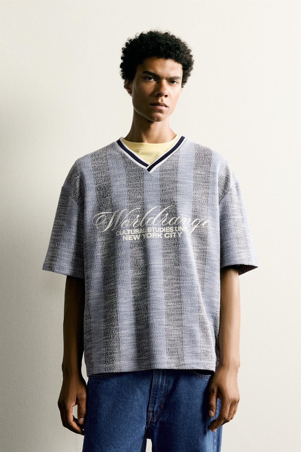 SUDADERA JACQUARD BORDADO F?TBOL RETRO / Azul - Zara фото 2