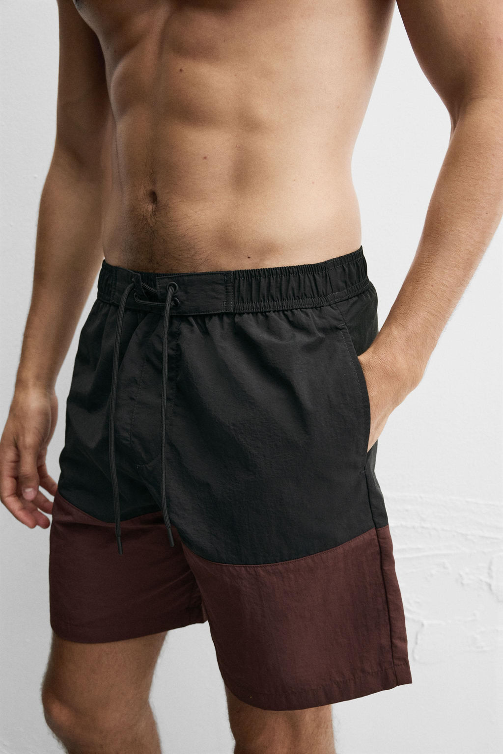 COLOUR BLOCK LONG SWIMMING TRUNKS - Zara фото 5