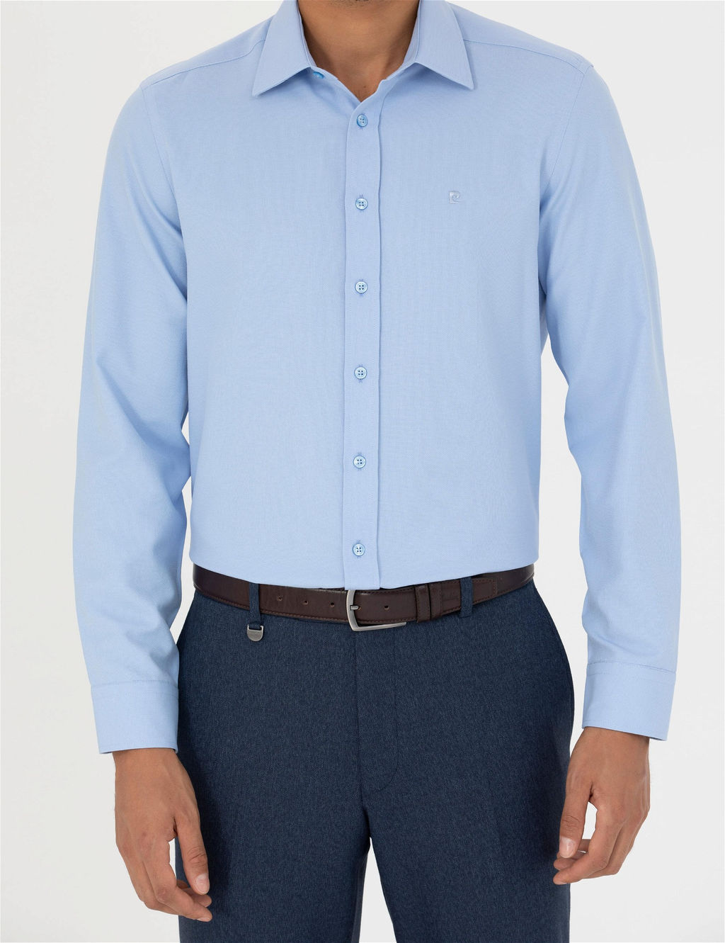 Koyu Mavi Slim Fit Uzun Kollu G_mlek - Pierre cardin фото 6