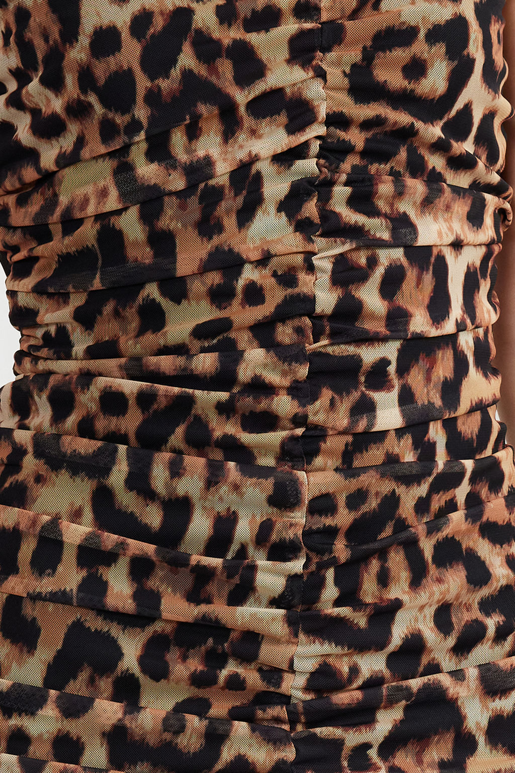 TRENDYOLMILLA Cok Renkli Vucuda Oturan Leopar Desenli Drapeli Orme Tul S?k Abiye Elbise TPRSS24EL00058