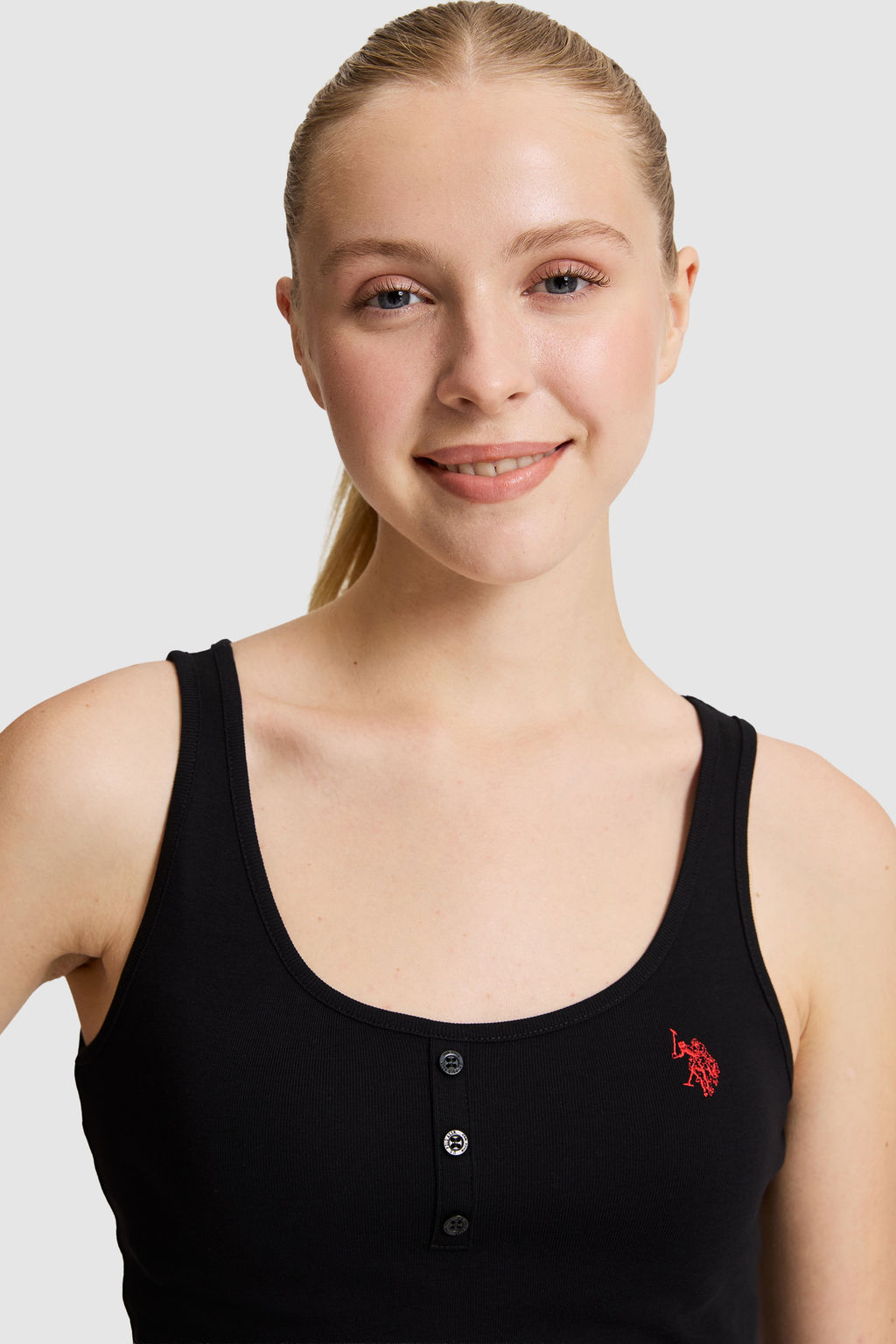Kad_n Siyah Kare Yaka Basic Ti__rt - U.s. polo assn фото 2