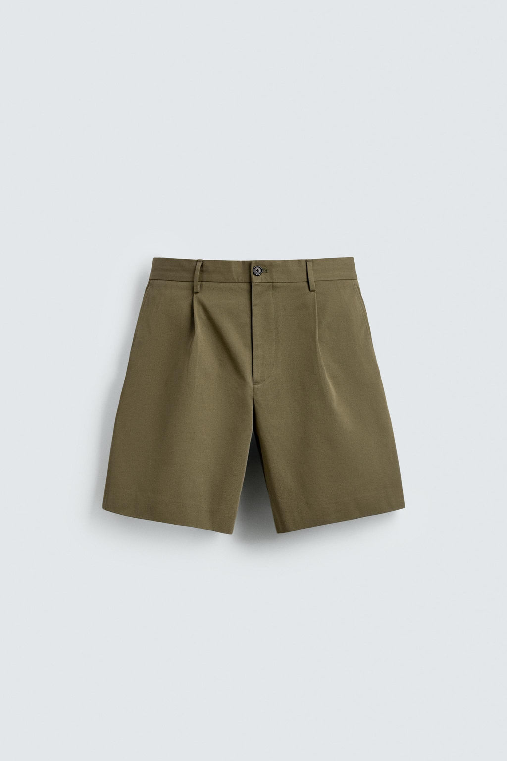 BERMUDA CORTA PLIEGUES AARON LEVINE X ZARA / KAKI OSCURO