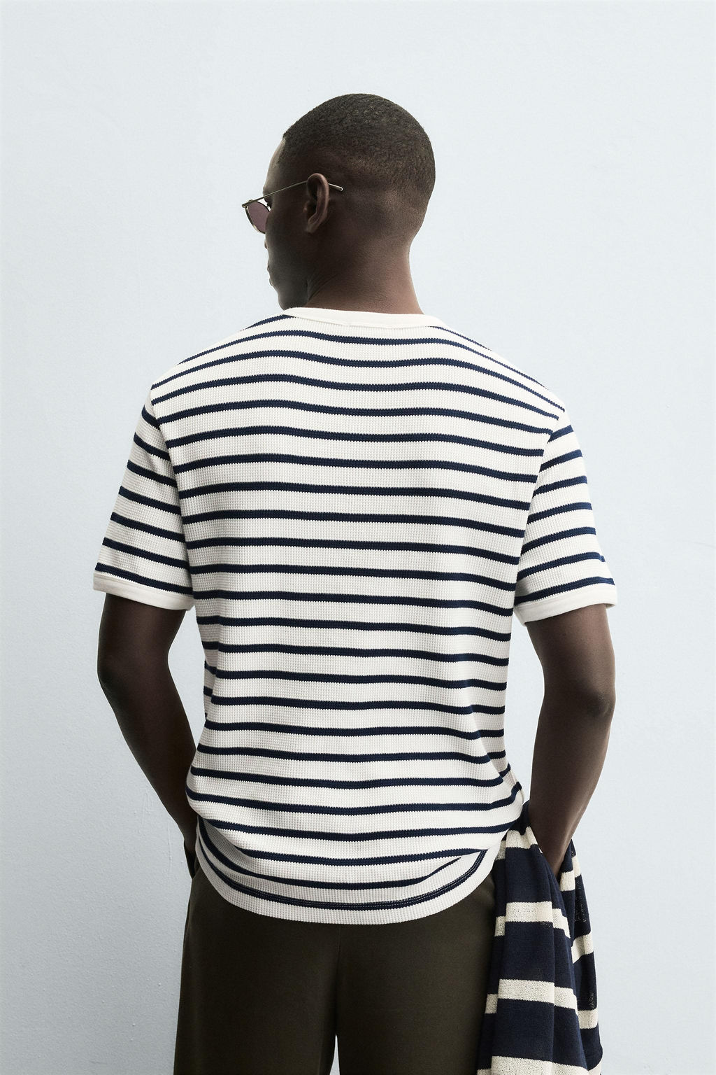 CHECK TEXTURED T-SHIRT - Zara фото 3