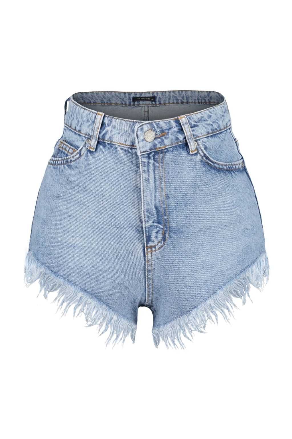 TRENDYOLMILLA Ekru Denim Puskullu Denim %100 Pamuklu Plaj Sort TBESS23SR00029  фото 6