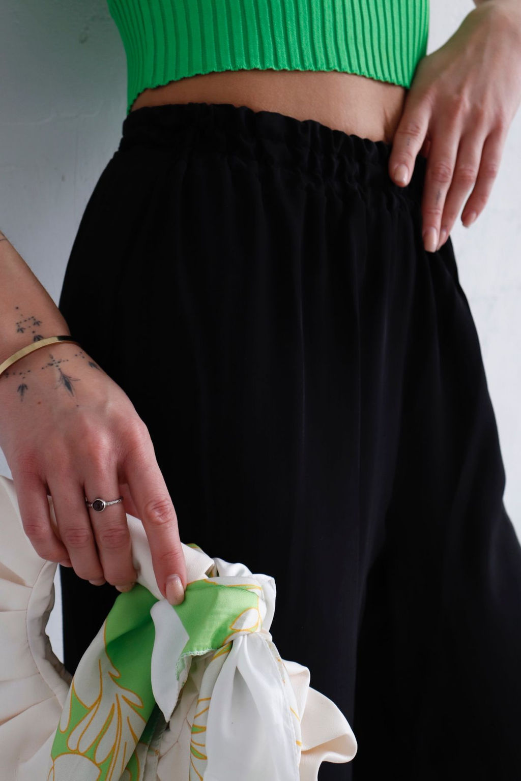 9536 Костюм из кимоно и брюк-палаццо чёрный - Martichelli фото 18