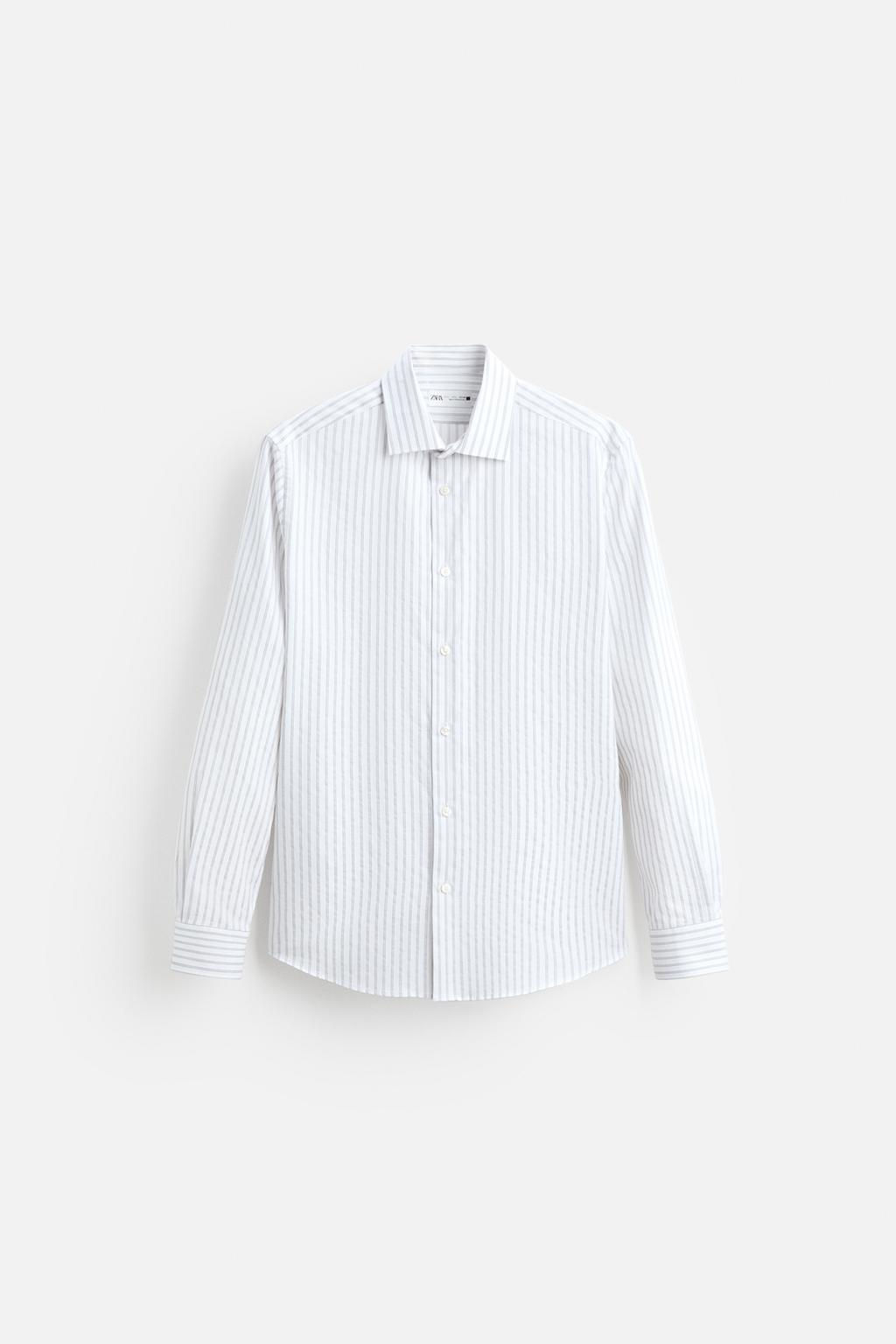TEXTURED STRIPE SHIRT - Zara фото 6