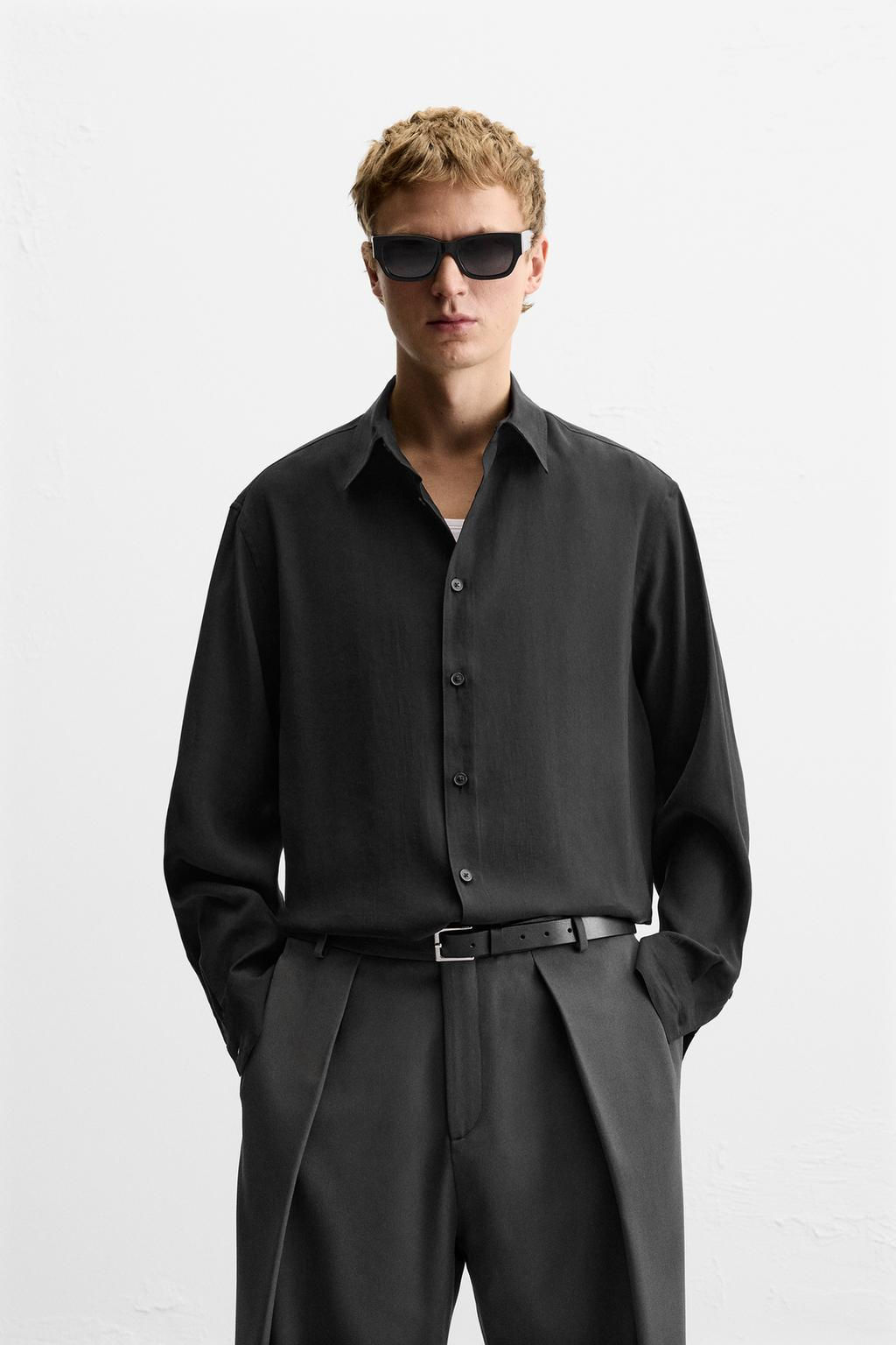FLOWING MODAL BLEND SHIRT - Zara фото 2