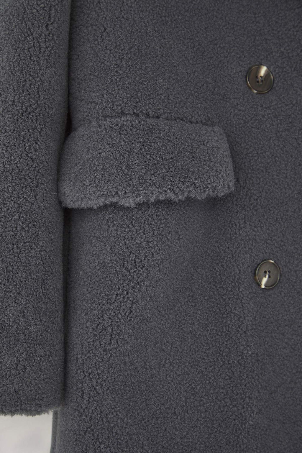 Antrasit Kurklu Kruvaze Regular Uzun Pelus Kaban TWOAW26KB00020 - Trendyolmilla фото 8